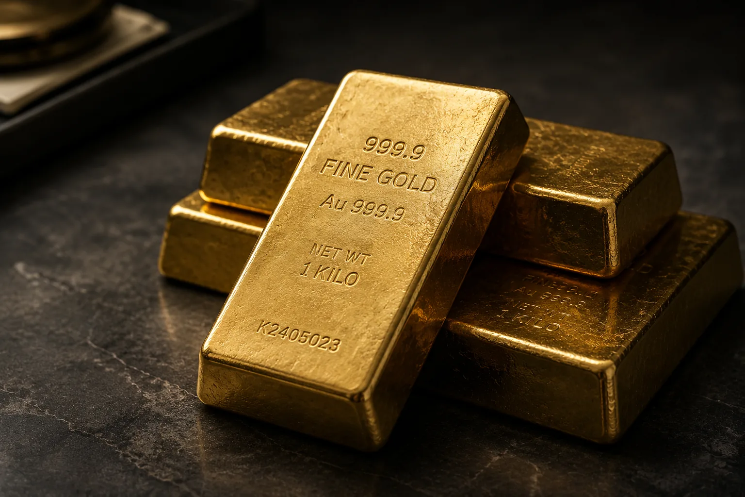 Unbranded finished gold bars with refinery purity marks